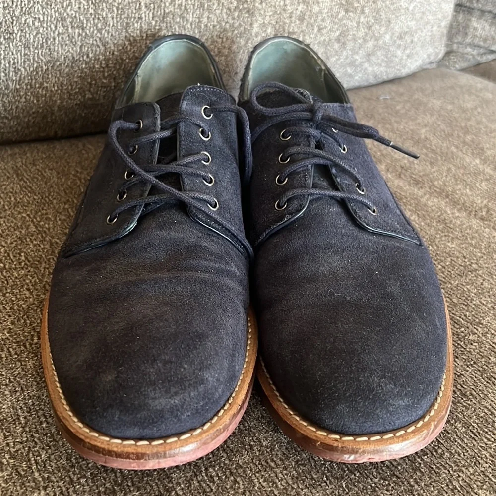 TED Baker‎ Navy Blue Suede Lace Up Leather Oxford Shoes Size 10.5